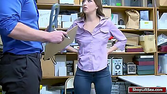 Skinny Brunette Shoplifting From Lp Officer And Giving Oral Pleasure